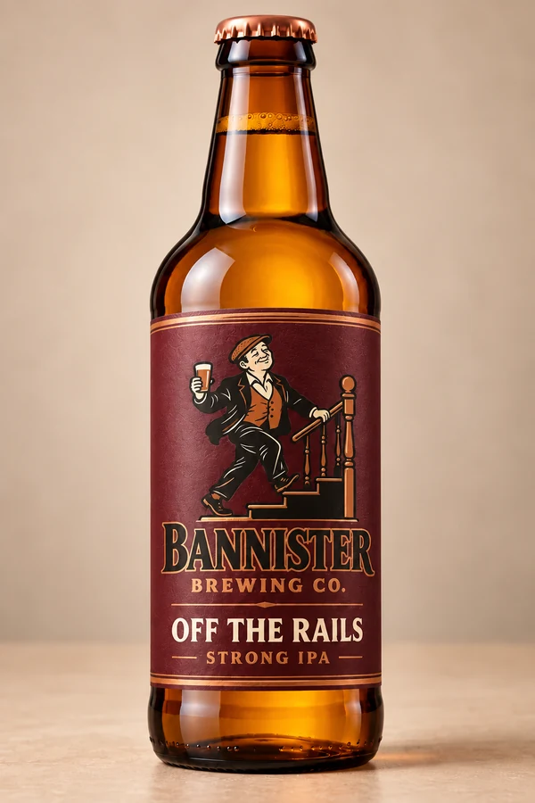 Off the Rails Strong IPA bottle artwork