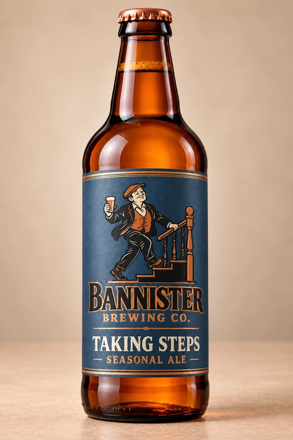 Taking Steps Seasonal Ale bottle artwork
